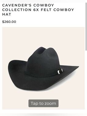 CAVENDER’S Dark Grey Felt 6X Cowboy Hat - Size 7 3/8